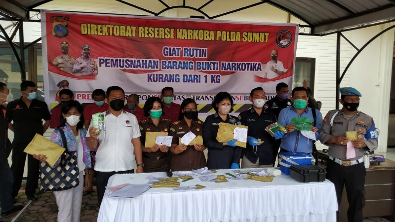 Ditresnarkoba Poldasu Ungkap 18 Kasus Peredaran Narkoba