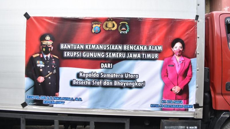 Kapoldasu Kirim Bantuan Logistik Kepada Korban Erupsi Gunung Semeru