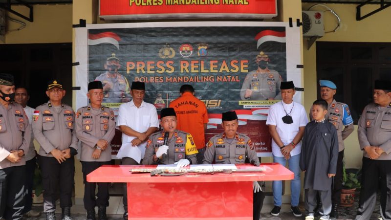 Kapolres Madina Gelar Release Kasus Penembakan Yudi di Muara Sipongi