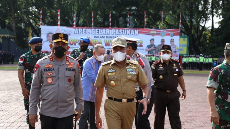 Kapolda Sumut Dampingi Gubsu Pada Apel Pasukan Ops Toba W20 Tahun 2022