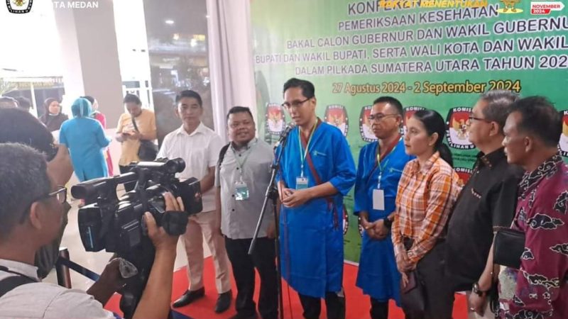 KPU Kota Medan “Kantongi” Hasil Pemeriksaan Kesehatan 3 Paslon Wali Kota dan Wakil Wali Kota