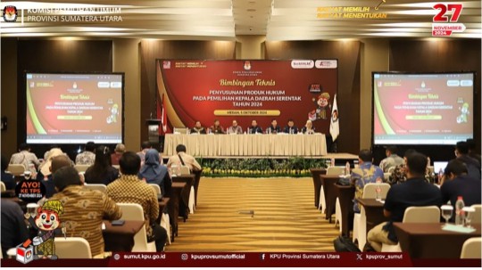 KPU Provinsi Sumut Gelar Kegiatan Bimtek Terkait Penyusunan Produk Hukum Pada Pilkada Serentak Tahun 2024