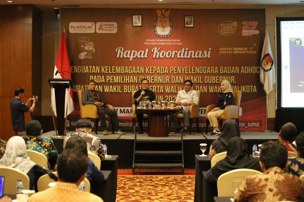 KPU Provinsi Sumut Gelar Rakor Penguatan Kelembagaan Kepada Penyelenggara Badan Adhoc