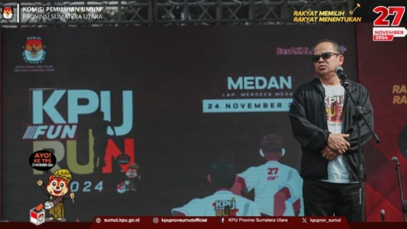 KPU Provinsi Sumut Gelar Fun Run 2024 di Lapangan Benteng Medan