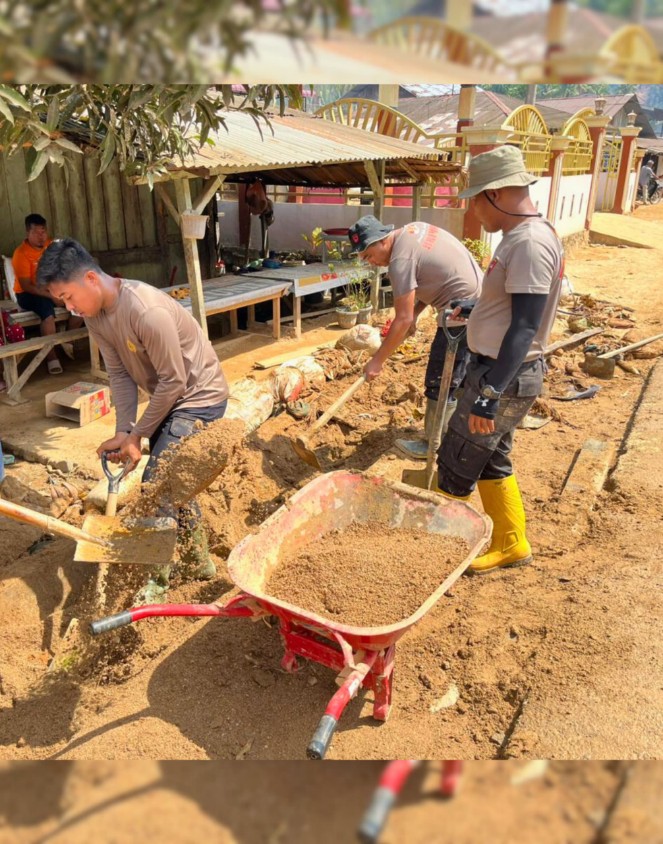 Dari Pembersihan Parit hingga Air Bersih, Brimob Bantu Warga Tapanuli Tengah Bangkit