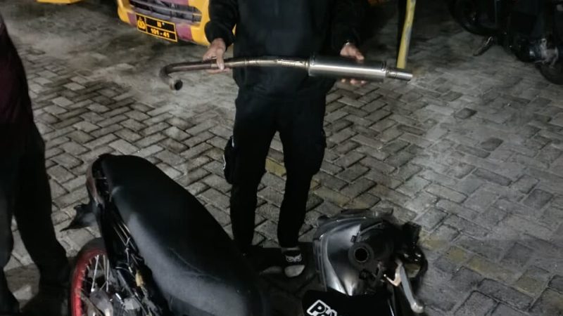 Beri Efek Jera,Timsus Dayok Mirah Polres Pematangsiantar Amankan 3 Sepedamotor Knalpot Brong