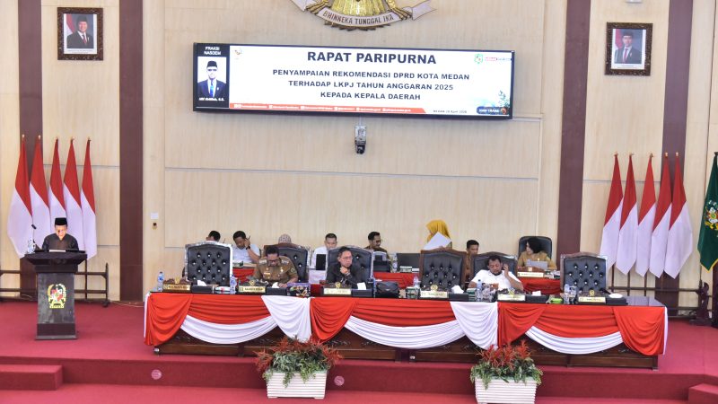 DPRD Medan Gelar Rapat Paripurna Tentang Penyampaian Rekomendasi LKPJ Tahun Anggaran 2025