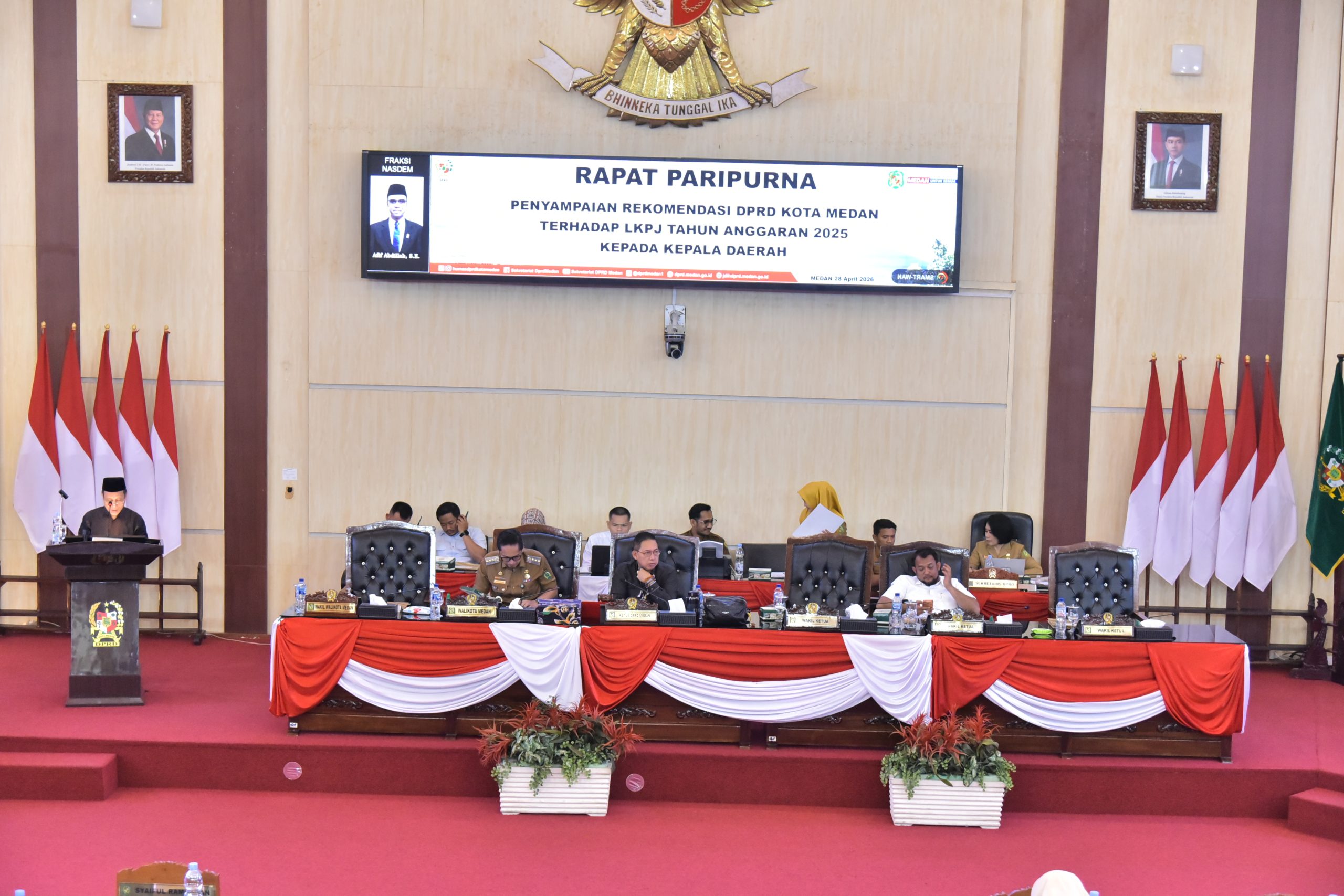 DPRD Medan Gelar Rapat Paripurna Tentang Penyampaian Rekomendasi LKPJ Tahun Anggaran 2025