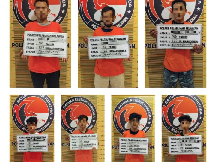 Kembangkan Kasus, Sat Narkoba Polres Pelabuhan Belawan Tangkap 2 Pengedar dan 5 Pengguna Shabu