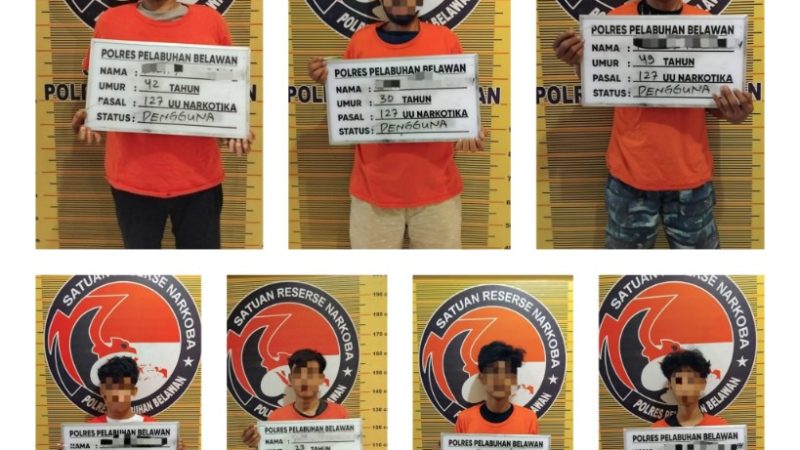 Kembangkan Kasus, Sat Narkoba Polres Pelabuhan Belawan Tangkap 2 Pengedar dan 5 Pengguna Shabu