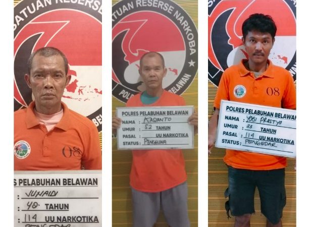 Dalam 1 Malam, Sat Narkoba Polres Pelabuhan Belawan Grebek 2 Lokasi Narkoba, 3 Pelaku Ditangkap
