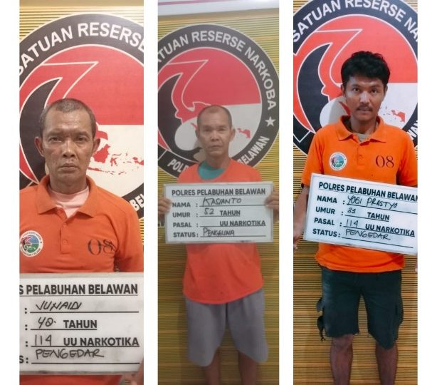 Dalam 1 Malam, Sat Narkoba Polres Pelabuhan Belawan Grebek 2 Lokasi Narkoba, 3 Pelaku Ditangkap