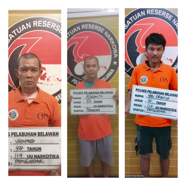 Dalam 1 Malam, Sat Narkoba Polres Pelabuhan Belawan Grebek 2 Lokasi Narkoba, 3 Pelaku Ditangkap