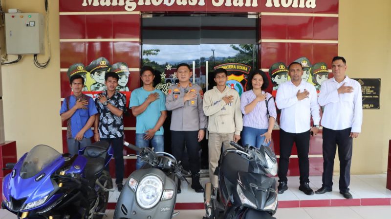 Polres Tapteng Kembalikan 3 Unit Sepeda Motor Hasil Ungkap Kasus Curanmor ke Pemiliknya