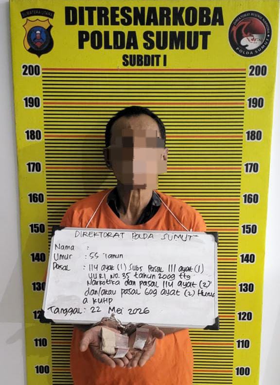 Edarkan Sabu dan Ganja dari Rumah, Pria 55 Tahun di Medan Tembung Ditangkap Polda Sumut