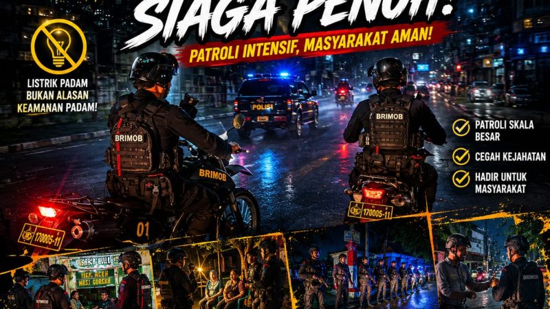 Blackout SUMBAGUT Bikin Kota Gelap, Polda Sumut dan Jajaran Intensifkan Patroli Antisipasi Kejahatan
