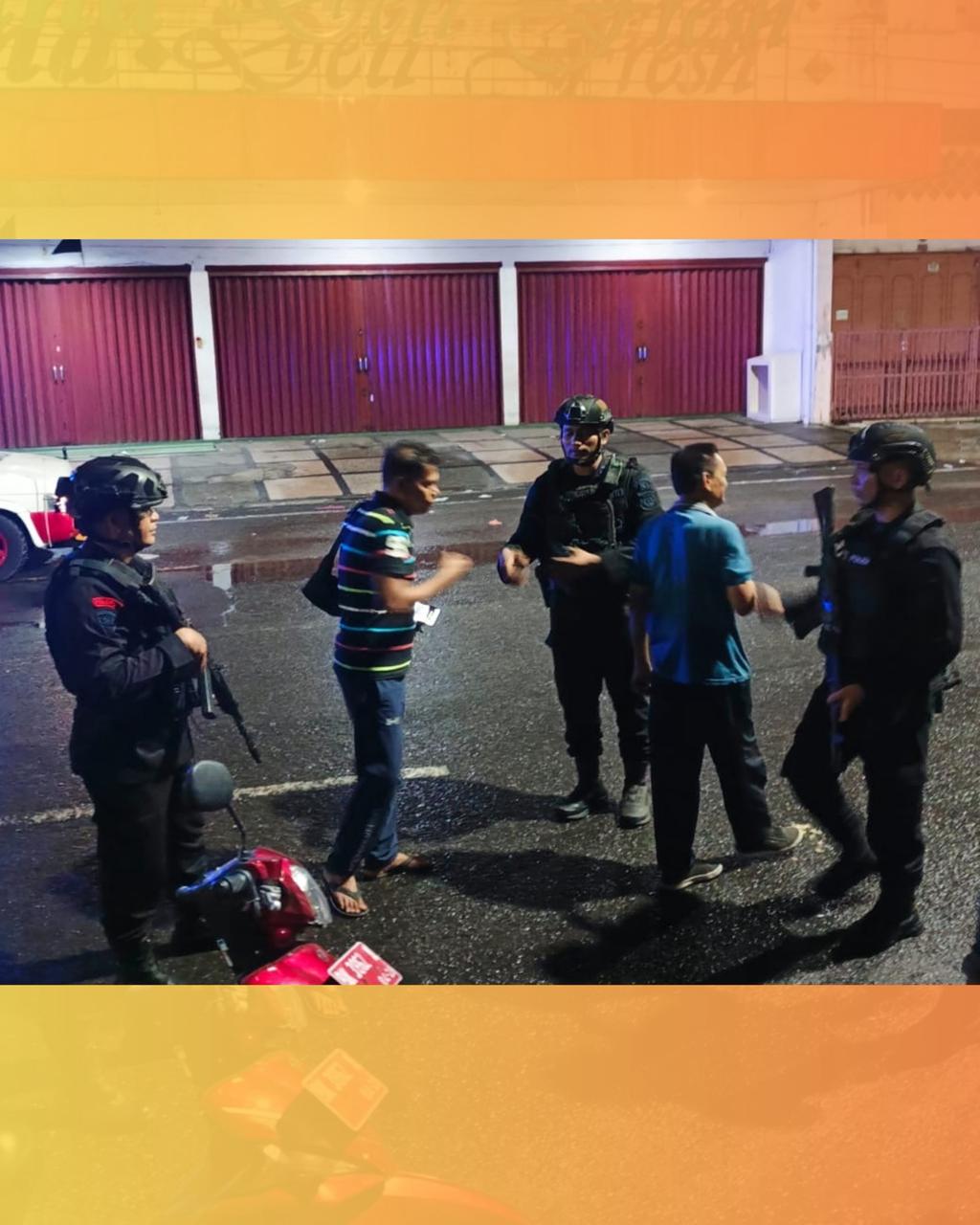 Patroli Humanis Brimob Sumut Menyapa Kota Medan, Malam Aman Warga Nyaman