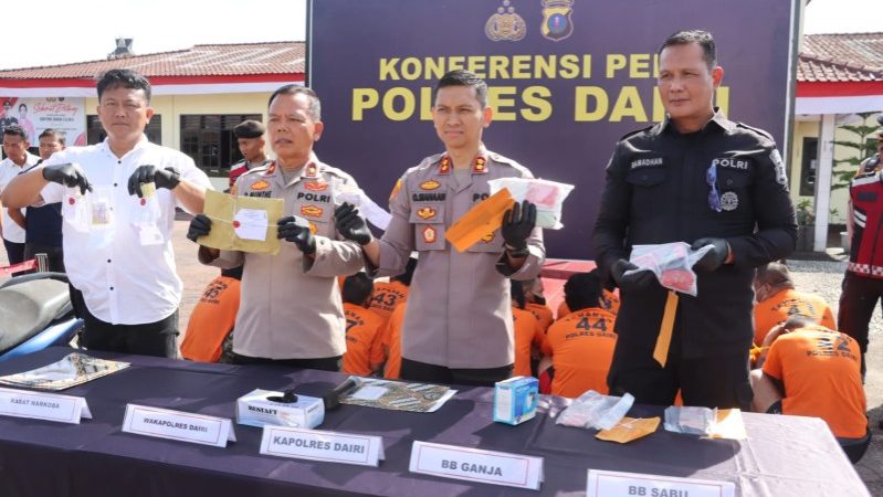 Polres Dairi Ringkus 38 Tersangka dari 29 Kasus Narkoba Periode April – Juni 2026, Kapolres : Mari Kita Sinergi Berantas Narkoba