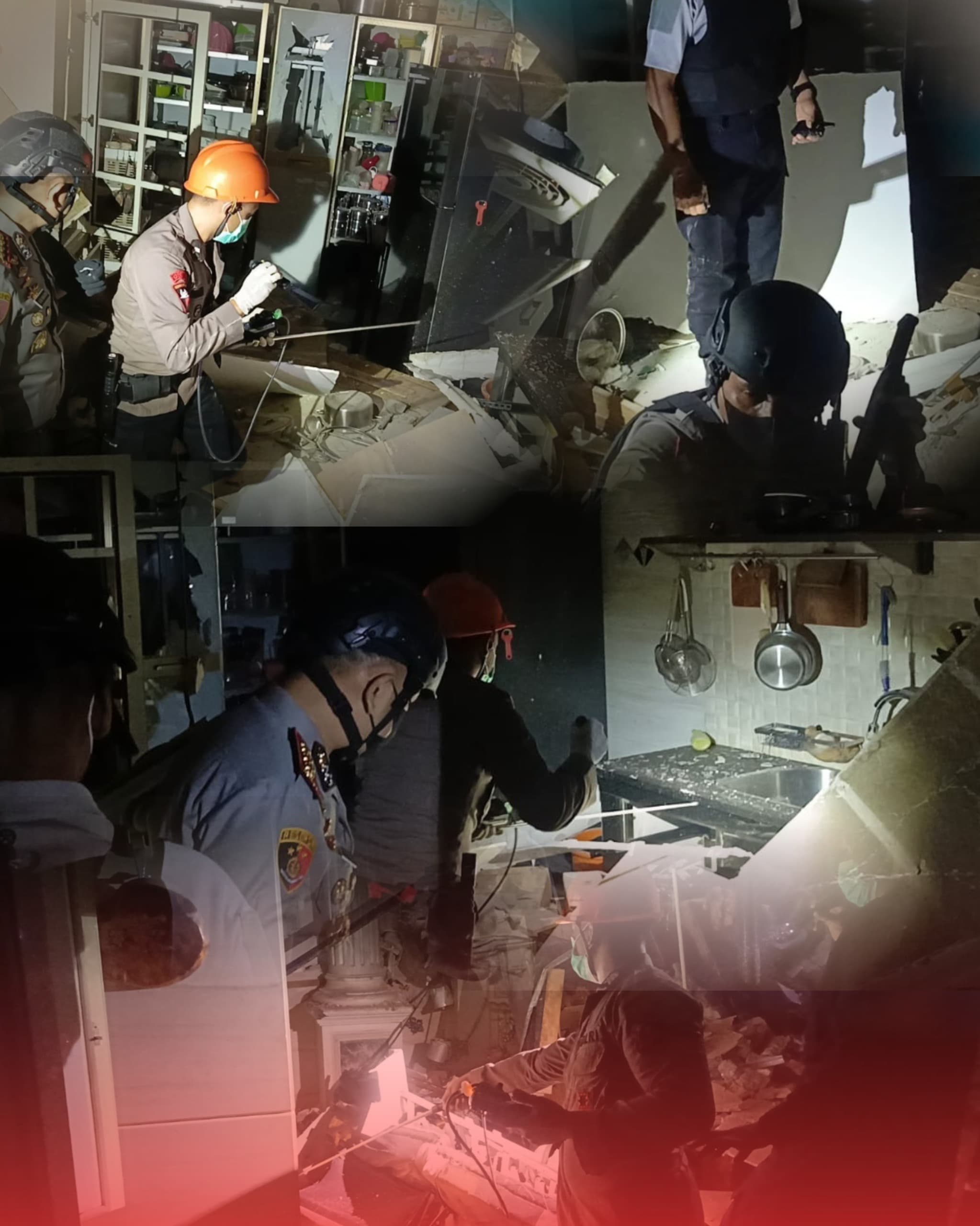 Brimob Polda Sumut Turunkan Tim Jibom, KBR, dan SAR Tangani Ledakan Rumah di Grand Polonia Medan