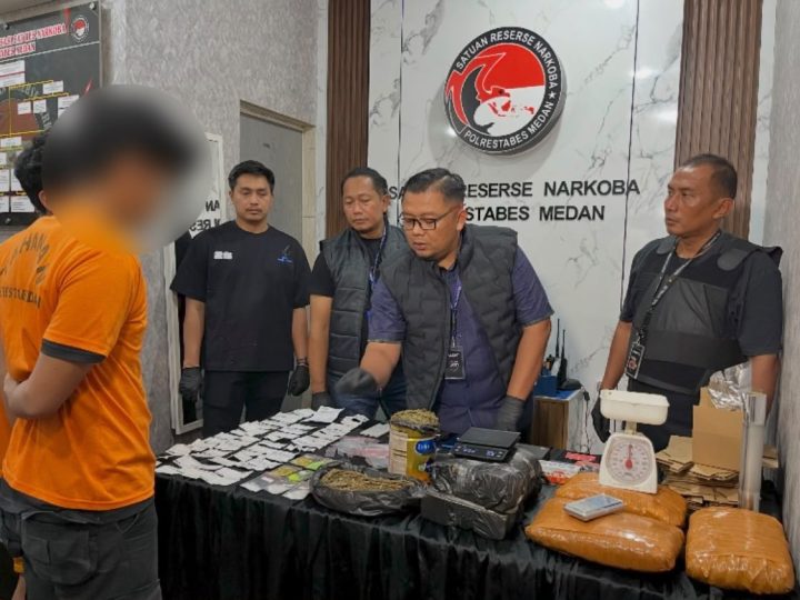 Bandar Narkoba Lintas Provinsi yang Manfaatkan Jasa Ekspedisi Digulung Satresnarkoba Polrestabes Medan