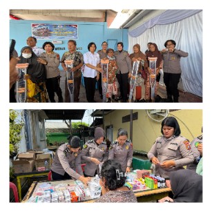 Polwan Polda Sumut Gelar Bakti Kesehatan, 200 Warga Belawan Dapat Pengobatan Gratis