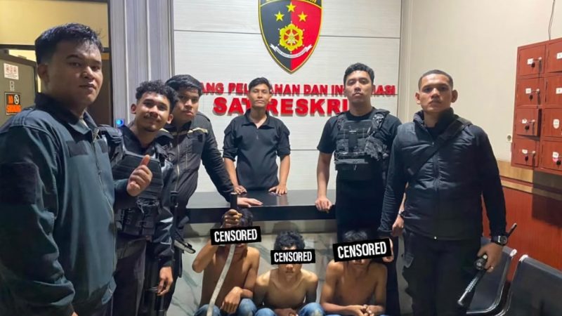 Team Macan Polres Pelabuhan Belawan Amankan Tiga Anggota Geng Motor di Marelan Pasar 9