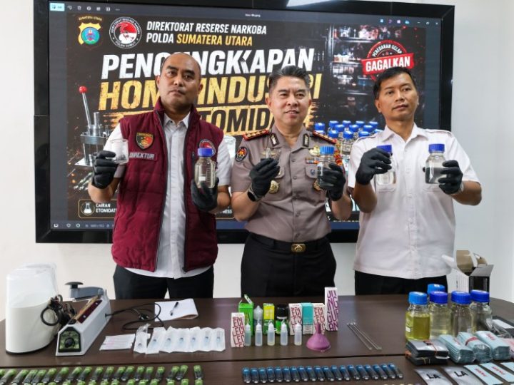 Polda Sumut Bongkar Home Industri Vape Mengandung Etomidate, Bahan Baku Diduga Dipasok dari Kamboja