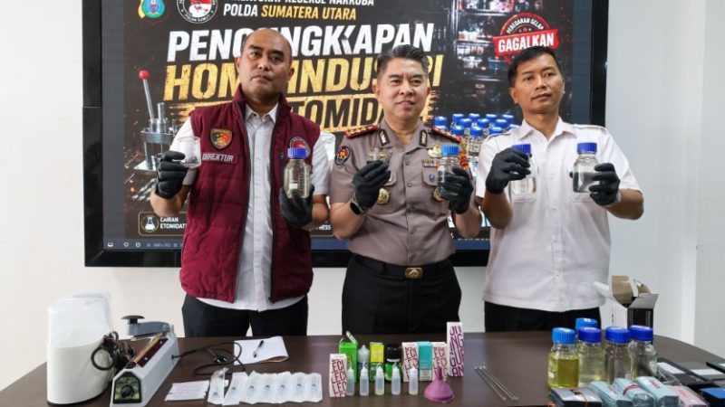 Polda Sumut Bongkar Home Industri Vape Mengandung Etomidate, Bahan Baku Diduga Dipasok dari Kamboja