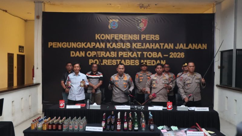 Polrestabes Medan Ungkap 716 Kasus Kejahatan Jalanan dan Hasil Operasi Pekat Toba 2026, 906 Tersangka Diamankan