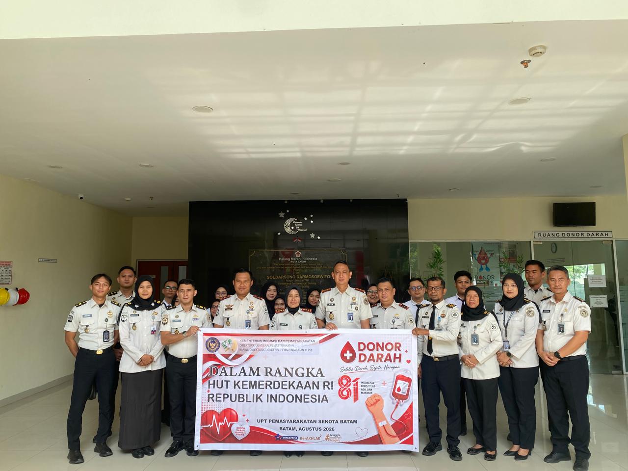 Semarak HUT ke-81 RI, Rutan Batam Bersama UPT Pemasyarakatan se-Kota Batam Gelar Donor Darah di PMI