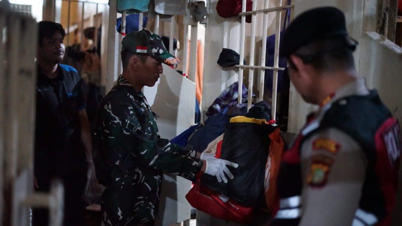 Jaga Keamanan dan Ketertiban, Rutan Kelas I Cipinang Laksanakan Sidak Bersama APH