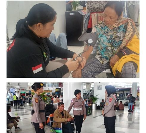 Polda Sumut Beri Layanan Kesehatan bagi Penumpang Terdampak Pembatalan Penerbangan di Kualanamu