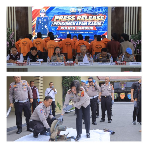 Polres Samosir Ungkap Sejumlah Kasus, dari Narkotika hingga Pembalakan Liar dan Pemerasan