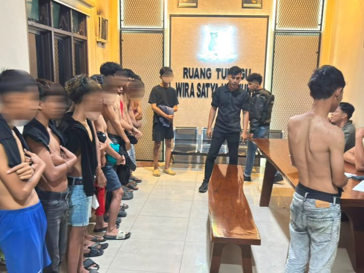 Tim Macan Polres Pelabuhan Belawan Tangkap 13 Pemuda Terkait Geng Motor dan Tawuran, Sita 4 Sajam dan Ketapel