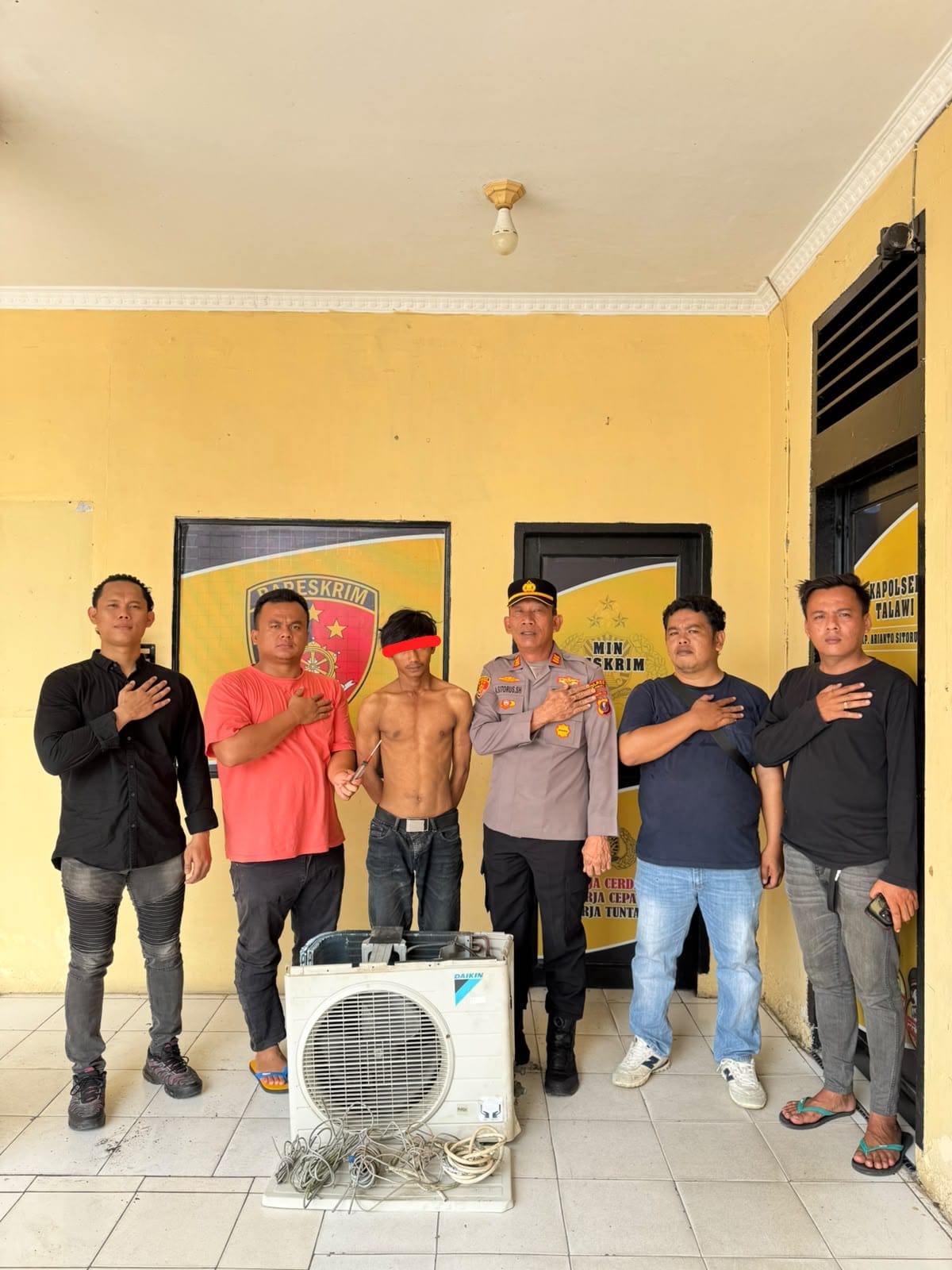 Polsek Talawi Amankan Pelaku Pencurian Outdoor AC Milik Telkomsel