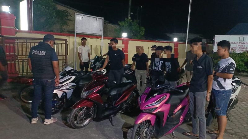 Polsek Buntu Pane Sergap Puluhan Remaja Diduga Hendak Balap Liar, 21 Sepeda Motor Diamankan