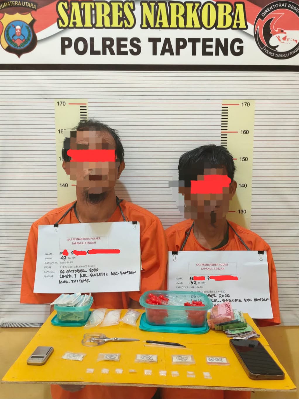 Polres Tapteng tangkap dua terduga pengedar sabu di Sarudik