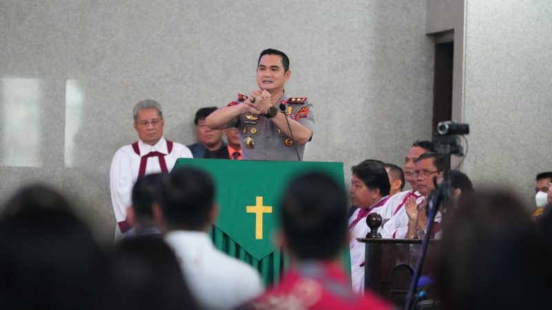 Minggu Kasih di Gereja HKBP Sudirman, Kapolda Sumut Ajak Masyarakat Perangi Narkoba dan Jaga Kamtibmas